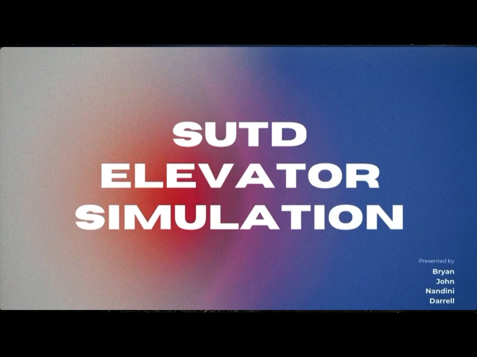 System of Elevators in SUTD