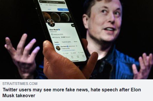 Twitter users may see more fake news hate speech after Elon Musk takeover