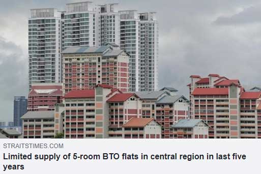 Limited supply of 5-room BTO flats in central region in last five years