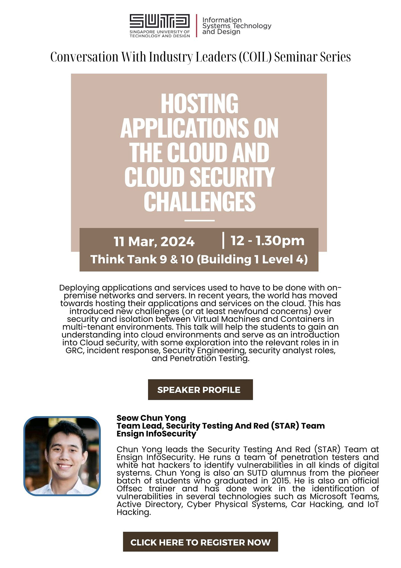Seow Chun Yong Ensign InfoSecurity Hosting Applications on the Cloud and Cloud Security Challenges