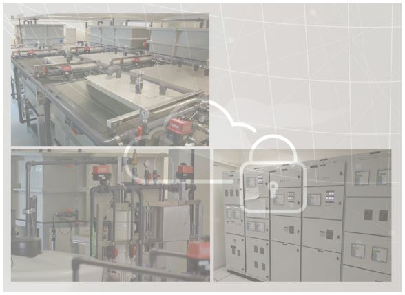 Image shows iTrusts testbed facilities with a remote access icon overlayed on top