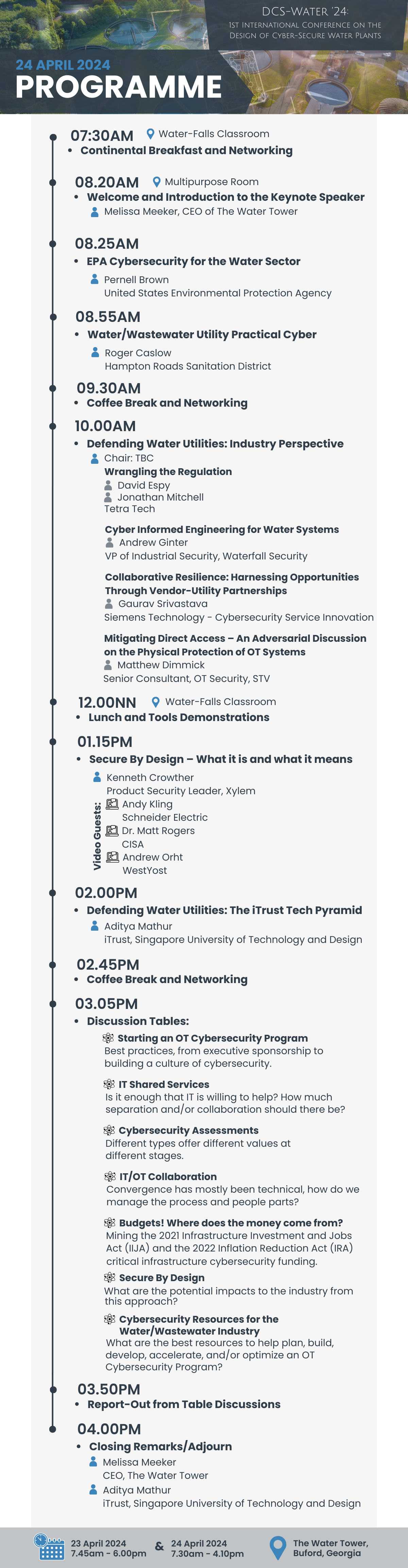 Programme schedule for day 2 of the DCS-Water24 Conference