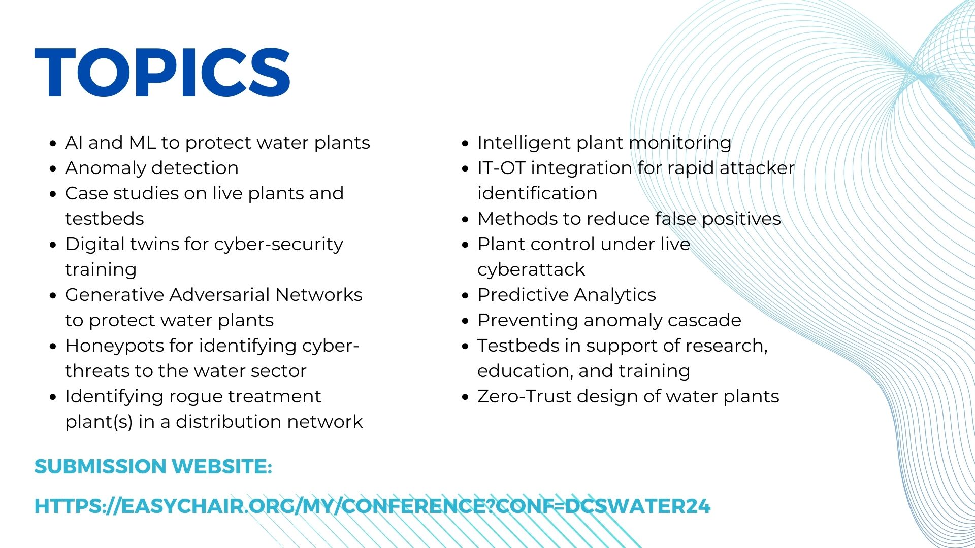 Topic information for the DCS-Water24 Conference
