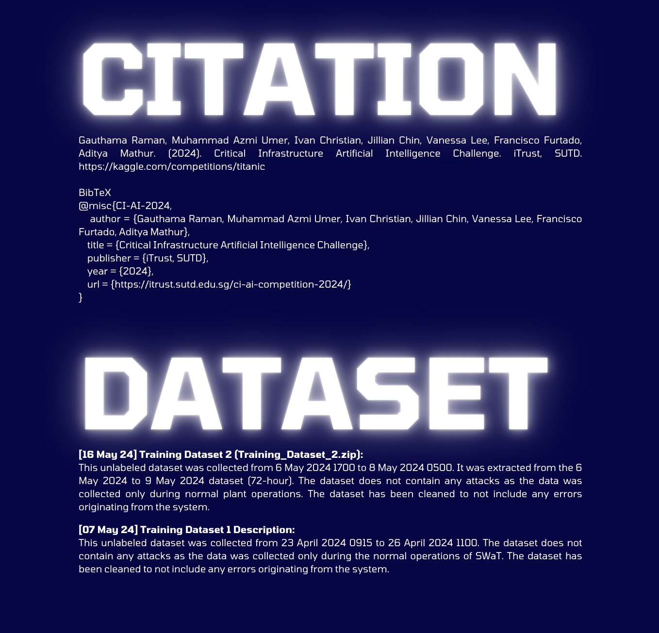 CIAI Challenge 2024 Citation and Dataset information
