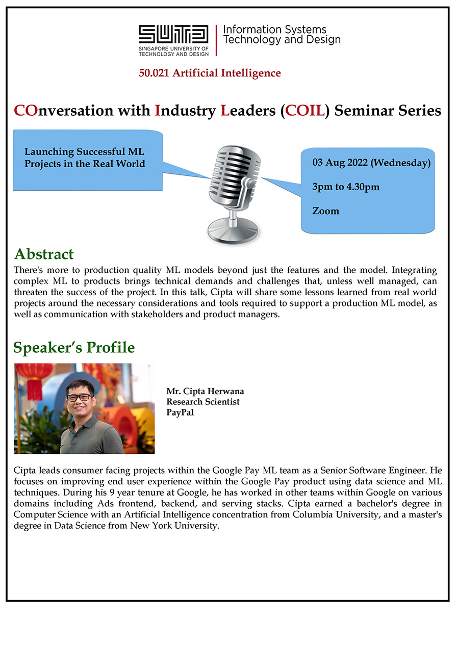 eDM of ISTD COIL Seminar Launching Successful ML Projects in the Real World by Cipta Herwana