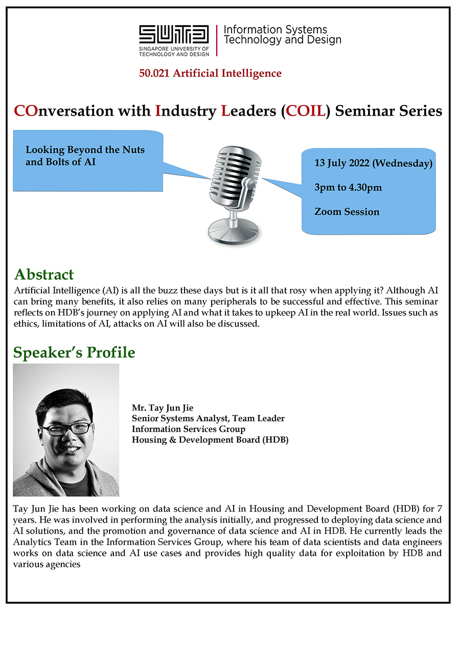 eDM of ISTD COIL Seminar Looking Beyond the Nuts and Bolts of AI by Tay Jun Jie