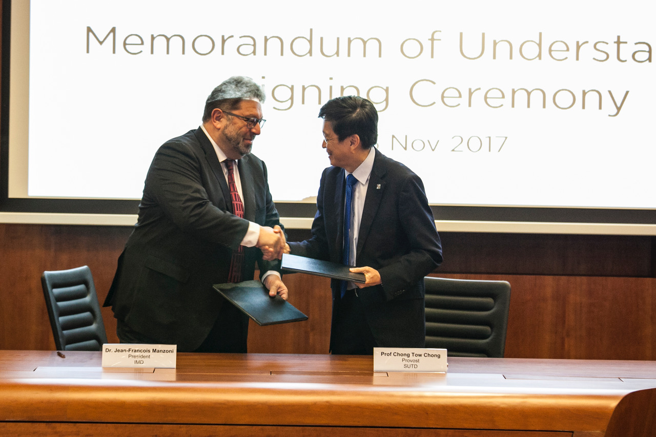 SUTD Signs MOU with IMD to Develop a Smart Cities Index